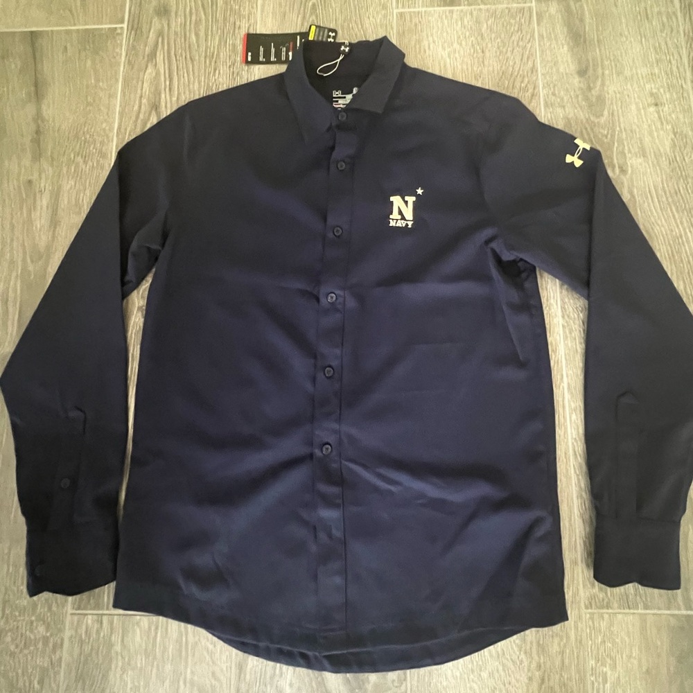 Navy Button Down NWT